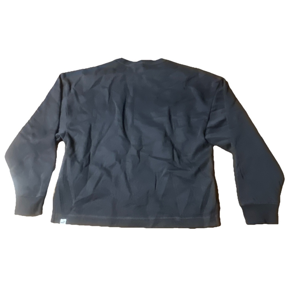 Puma Womens Black Sweatshirt Pullover Crew Neck Fleece Long Sleeve Size M. BU - Picture 3 of 3